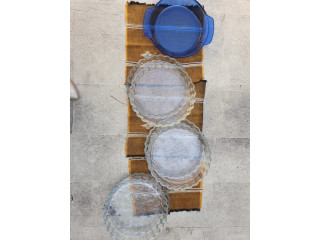 Plato de Tarta o Pie, vidrio Azul y transparentes